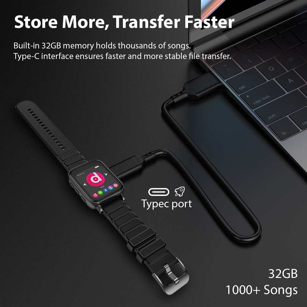 RUIZU MP3 player M8, 1.54", 32GB, Bluetooth, ελληνικό μενού, μαύρο - Image 4