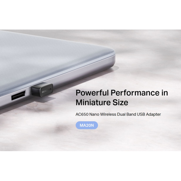 Alternative view of MERCUSYS ασύρματος USB αντάπτορας δικτύου MA20N, 650Mbps AC650, Ver 1.0