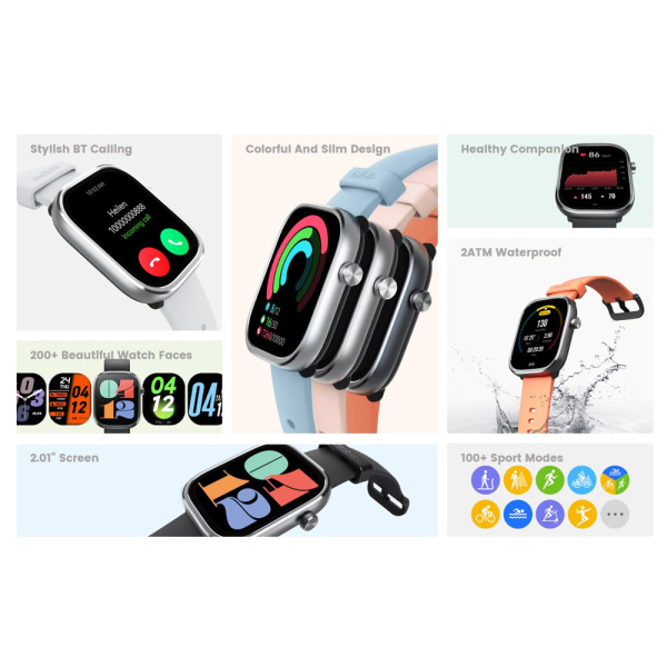 Alternative view of MIBRO smartwatch C4, heart rate, 2.01" TFT, 2 ATM, γκρι