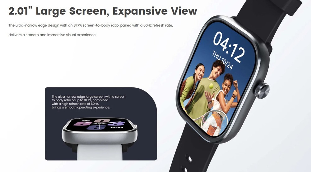 MIBRO smartwatch C4, heart rate, 2.01" TFT, 2 ATM, γκρι - Image 4