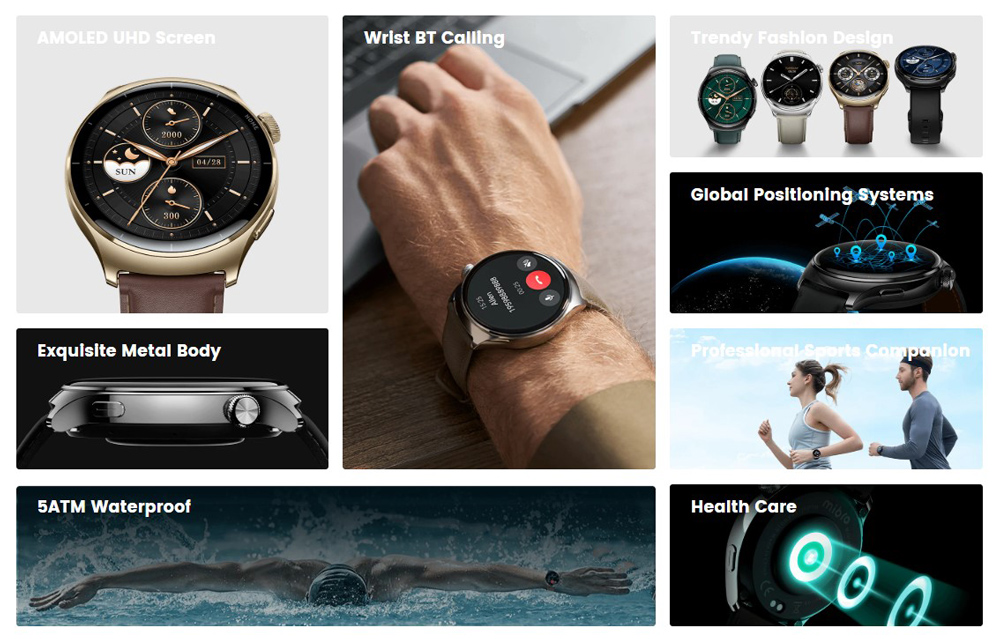 MIBRO smartwatch Lite 3 Pro με 2x λουράκια, heart rate, 1.32" AMOLED, GPS, 5 ATM, γκρι/καφέ - Image 2