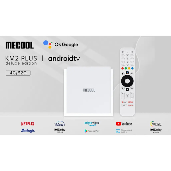 Alternative view of MECOOL TV Box KM2 Plus Deluxe, Google πιστοποίηση, 4K, WiFi, Android 11