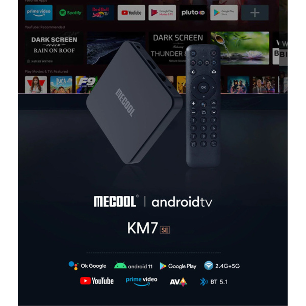 Alternative view of MECOOL TV Box KM7 SE, Google πιστοποίηση, 4K, 2/32GB, WiFi, Android 11