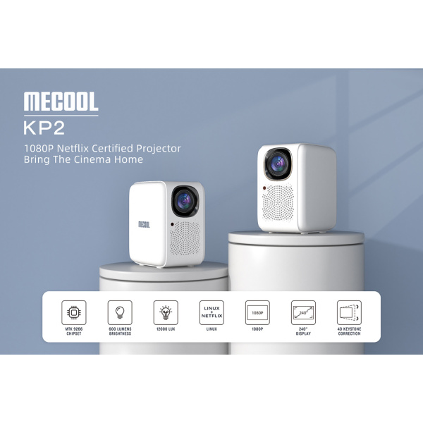 Alternative view of MECOOL smart βιντεοπροβολέας KP2, 1080p FHD, 600 ANSI, Wi-Fi, λευκός
