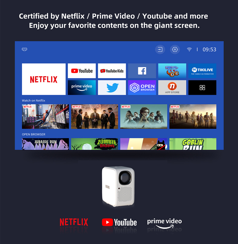 MECOOL smart βιντεοπροβολέας KP2, 1080p FHD, 600 ANSI, Wi-Fi, λευκός - Image 7