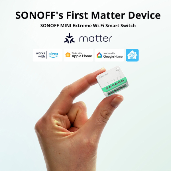 Alternative view of SONOFF smart διακόπτης MINIR4M, 2 κανάλια, Wi-Fi, 10A, λευκός