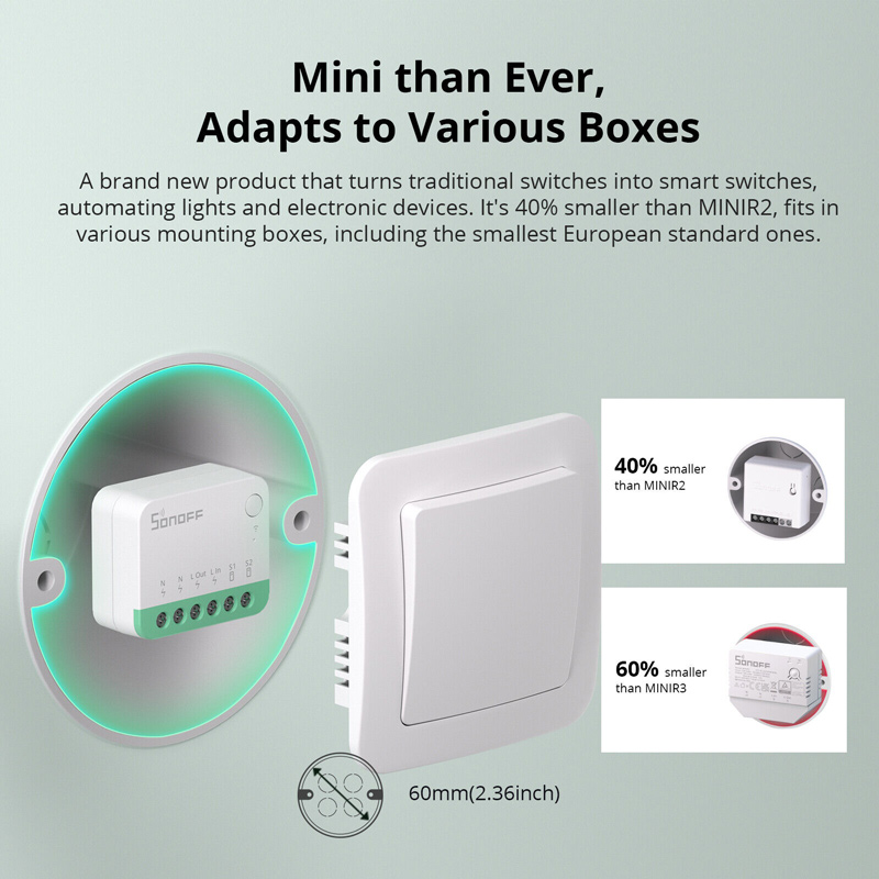 SONOFF smart διακόπτης MINIR4M, 2 κανάλια, Wi-Fi, 10A, λευκός - Image 8