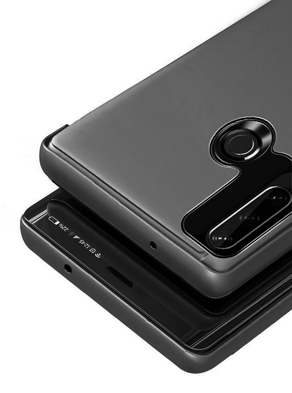 POWERTECH θήκη Clear view MOB-1517, Huawei Y6p, μαύρη - Image 2
