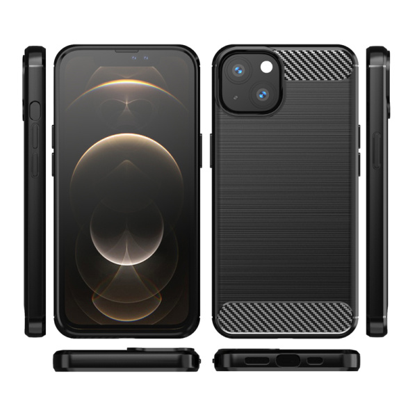 Alternative view of POWERTECH Θήκη Carbon MOB-1659 για iPhone 13 mini, μαύρη