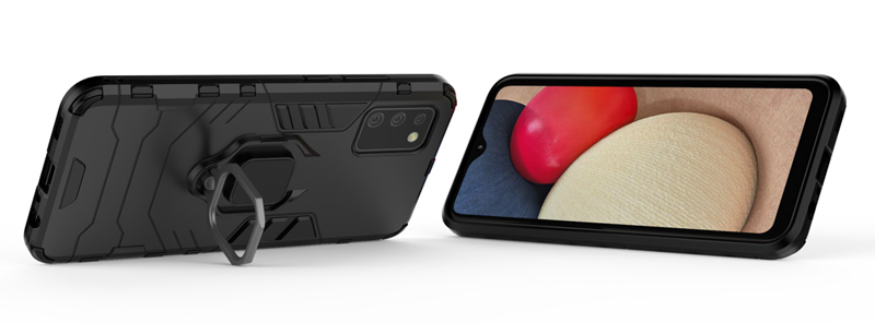 POWERTECH Θήκη Ring Armor MOB-1673 για Samsung A02s, μαύρη - Image 2