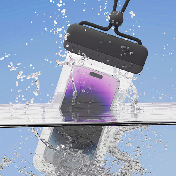 Alternative view of POWERTECH αδιάβροχη θήκη smartphone MOB-2013, IPX8, μπλε-λευκή