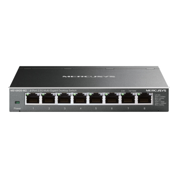 Alternative view of MERCUSYS desktop switch MS108GS-M2, 8x 2.5Gbps θύρες, UN/1.0