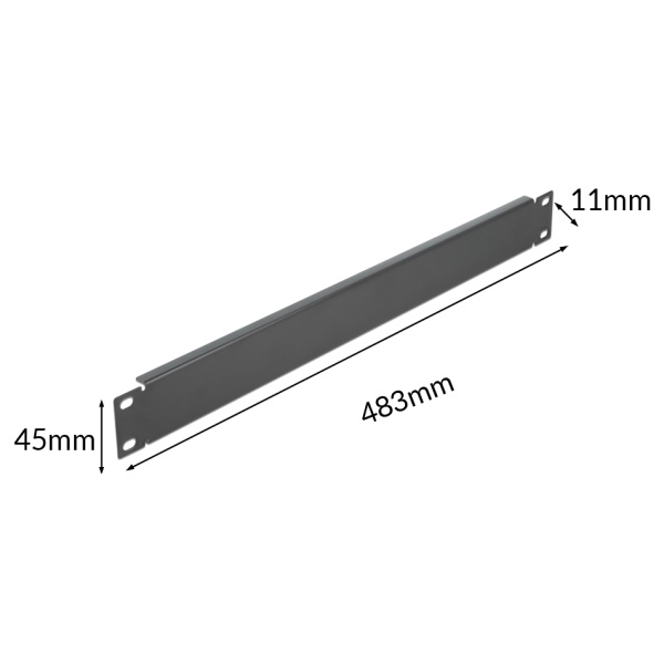 Alternative view of POWERTECH κάλυμμα panel NETW-0032 για rack 19"/1U, μεταλλικό, μαύρο
