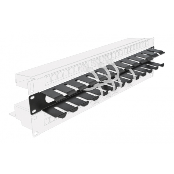 Alternative view of POWERTECH cable management NETW-0047 για rack 19"/1U, μεταλλικό, μαύρο