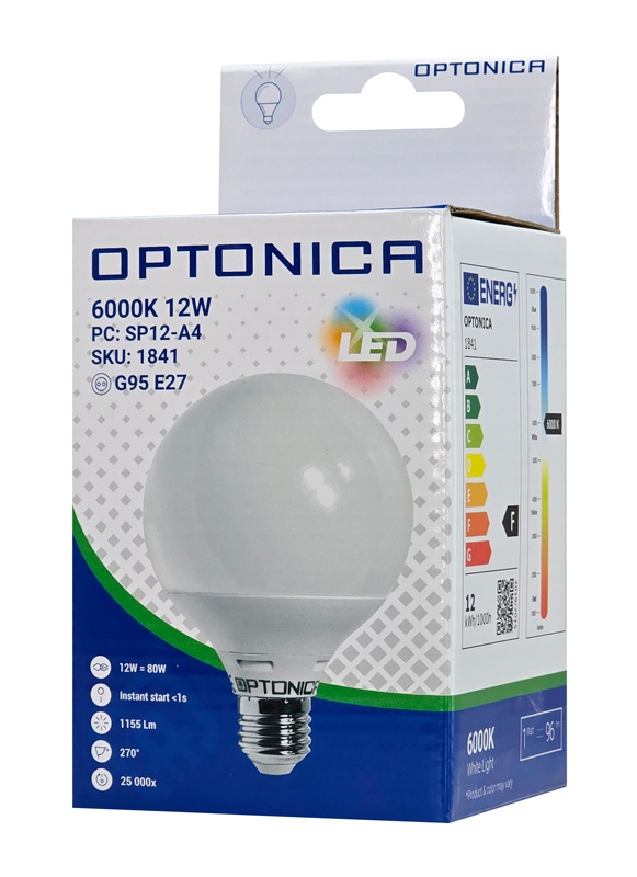 OPTONICA LED λάμπα G95 1841, 12W, 6000K, E27, 1200lm - Image 3