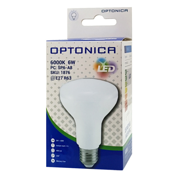 Alternative view of OPTONICA LED λάμπα R63 1876, 6W, 6000K, E27, 480lm