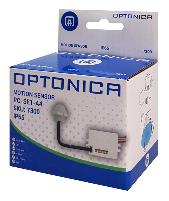 OPTONICA αισθητήρας κίνησης 7309, 120°, 6m, IP65, λευκός - Image 2