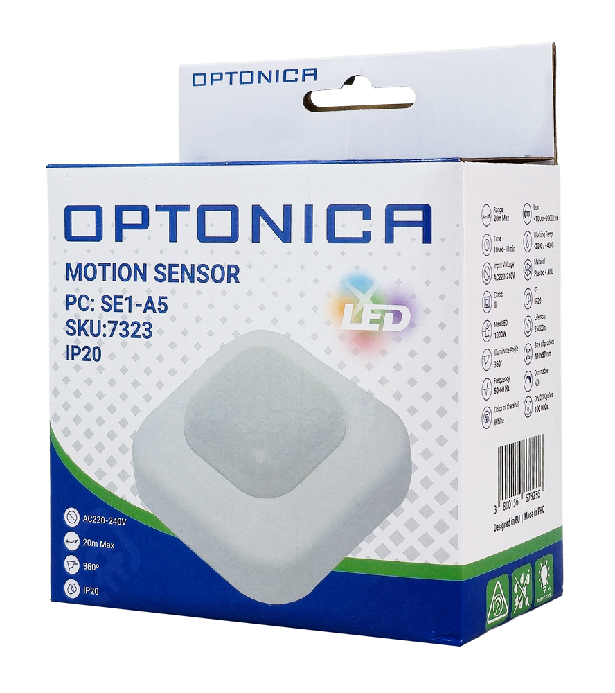 OPTONICA αισθητήρας κίνησης 7323, έως 20m, 360°, IP20, λευκός - Image 2