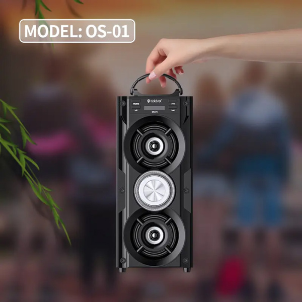Alternative view of CELEBRAT φορητό ηχείο OS-01, 10W, 1200mAh, Bluetooth, FM, LED, μαύρο