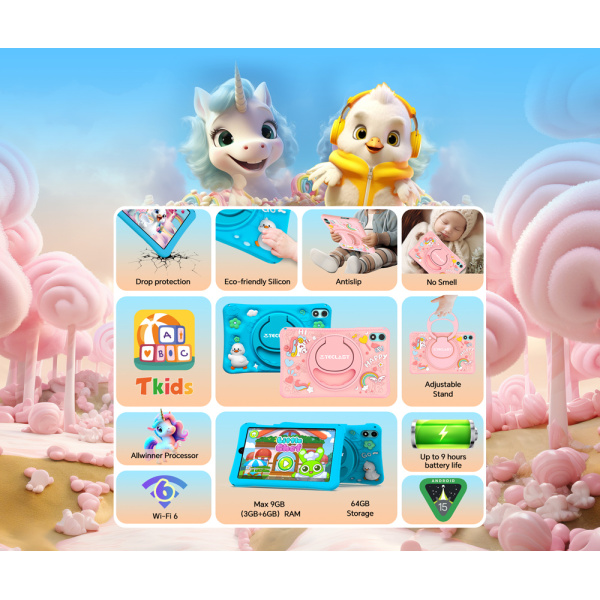 Alternative view of TECLAST tablet P85 Kids, 8", 3/64GB, Android 15, 5000mAh, ροζ