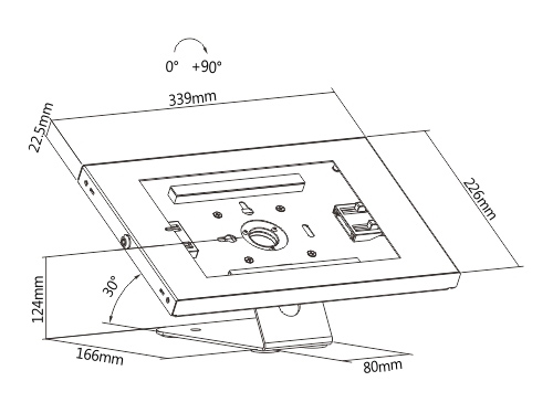 BRATECK επιτραπέζια βάση tablet PAD34-02, αντικλεπτική, 9.7-11", λευκή - Image 7