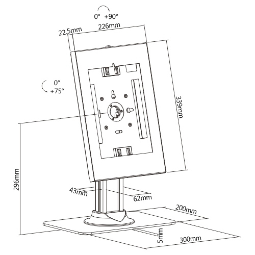 BRATECK επιτραπέζια βάση tablet PAD34-03, αντικλεπτική, 9.7-11", λευκή - Image 7