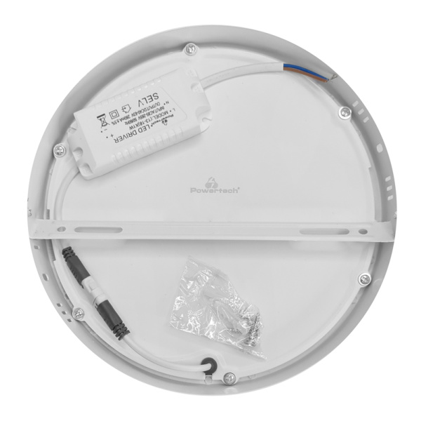 Alternative view of POWERTECH LED panel PAN-0002, 18W, Φ 22.5cm, 4000K, 1820lm, λευκό