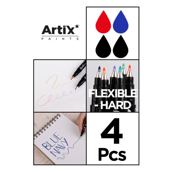 Alternative view of ARTIX PAINTS μαρκαδόρος σχεδίου PP928-01, μπλε/μαύρο/κόκκινο, 4τμχ