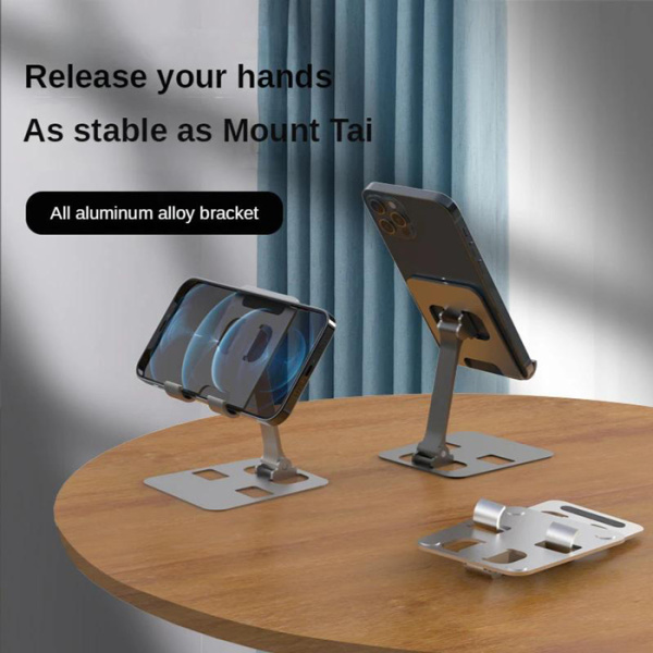 Alternative view of POWERTECH μεταλλική βάση smartphone/tablet PT-1159, 10", foldable, ασημί