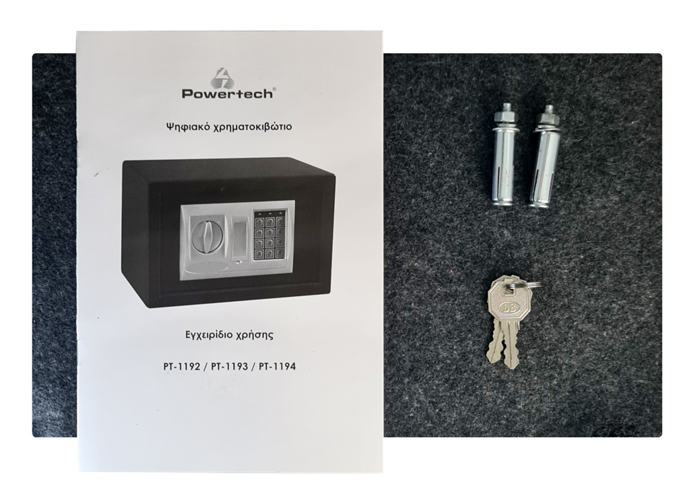 POWERTECH χρηματοκιβώτιο ασφαλείας PT-1192, ψηφιακό κλείδωμα, 31x20x20cm, 6.5kg - Image 6