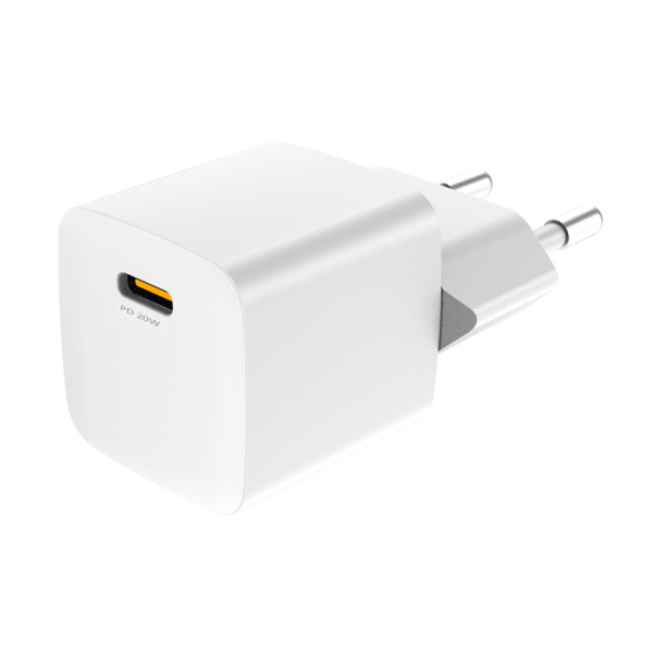 Alternative view of POWERTECH φορτιστής τοίχου PT-1223, USB-C, 20W, λευκός