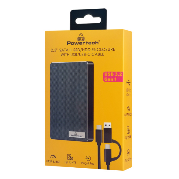 Alternative view of POWERTECH θήκη για 2.5" SATA HDD/SSD PT-1232, 5Gbps, μαύρη