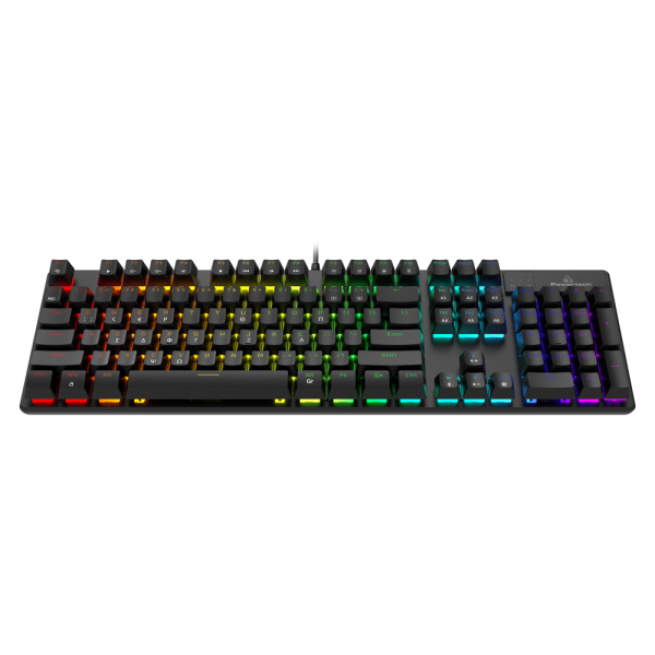 Alternative view of POWERTECH gaming μηχανικό πληκτρολόγιο PT-1254, ενσύρματο, RGB, μαύρο