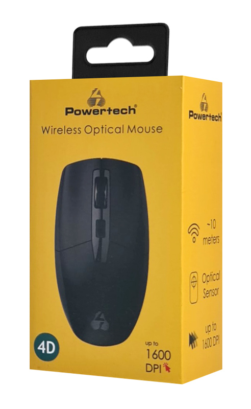 POWERTECH ασύρματο ποντίκι PT-1294, USB δέκτης, έως 1600DPI, μαύρο - Image 5