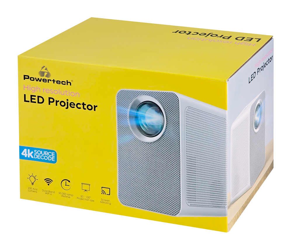 POWERTECH smart βιντεοπροβολέας PT-1306, 1080p, WiFi, 250 ANSI lumens, λευκός - Image 8