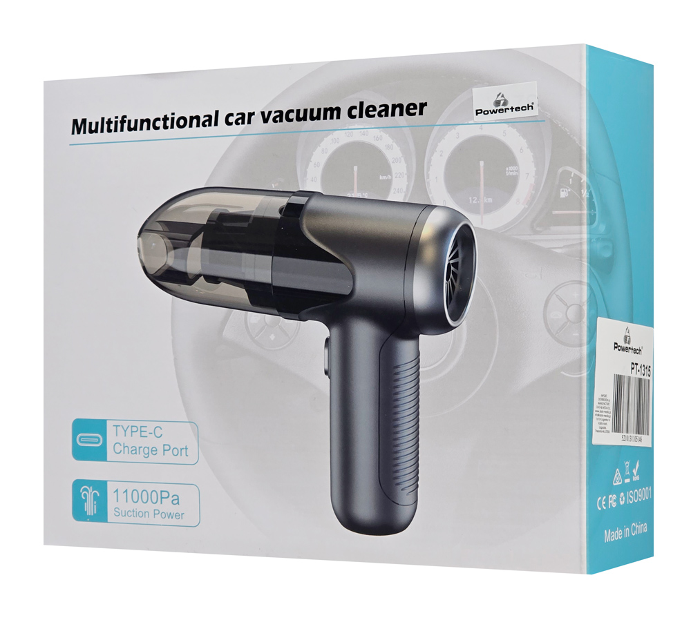 POWERTECH 2 σε 1 σκουπάκι χειρός & air duster PT-1315, 60W, 4000mAh, μαύρο - Image 5
