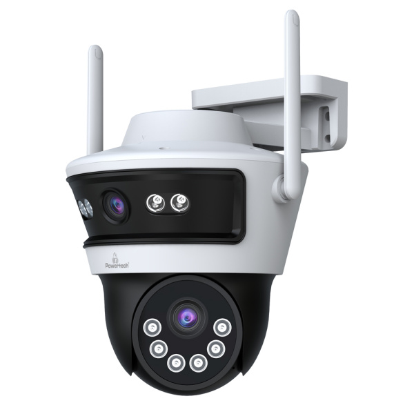 Alternative view of POWERTECH smart κάμερα PT-1340, 3MP, dual lens, WiFi, PTZ, SD, IP65