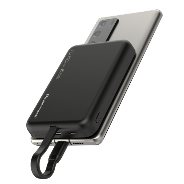 Alternative view of POWERTECH power bank PT-1376 με καλώδιο, 10000mah, magnetic wireless, 20W, μαύρο