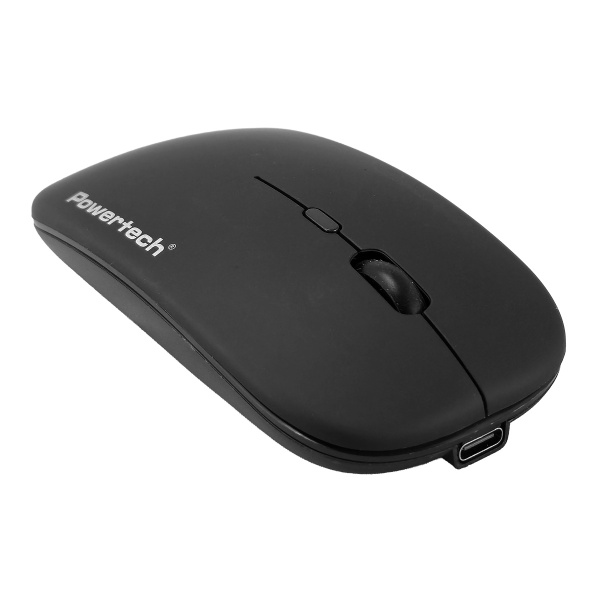 Alternative view of POWERTECH ασύρματο ποντίκι PT-1381, 2.4GHz & Bluetooth, έως 1600DPI, 500mAh, μαύρο