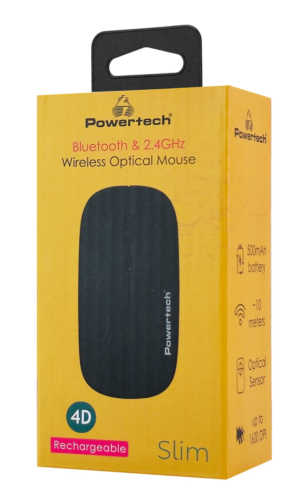 POWERTECH ασύρματο ποντίκι PT-1381, 2.4GHz & Bluetooth, έως 1600DPI, 500mAh, μαύρο - Image 5