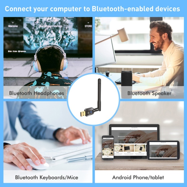 Alternative view of POWERTECH USB Bluetooth 5.4 αντάπτορας PT-1385 με εμβέλεια έως 100m