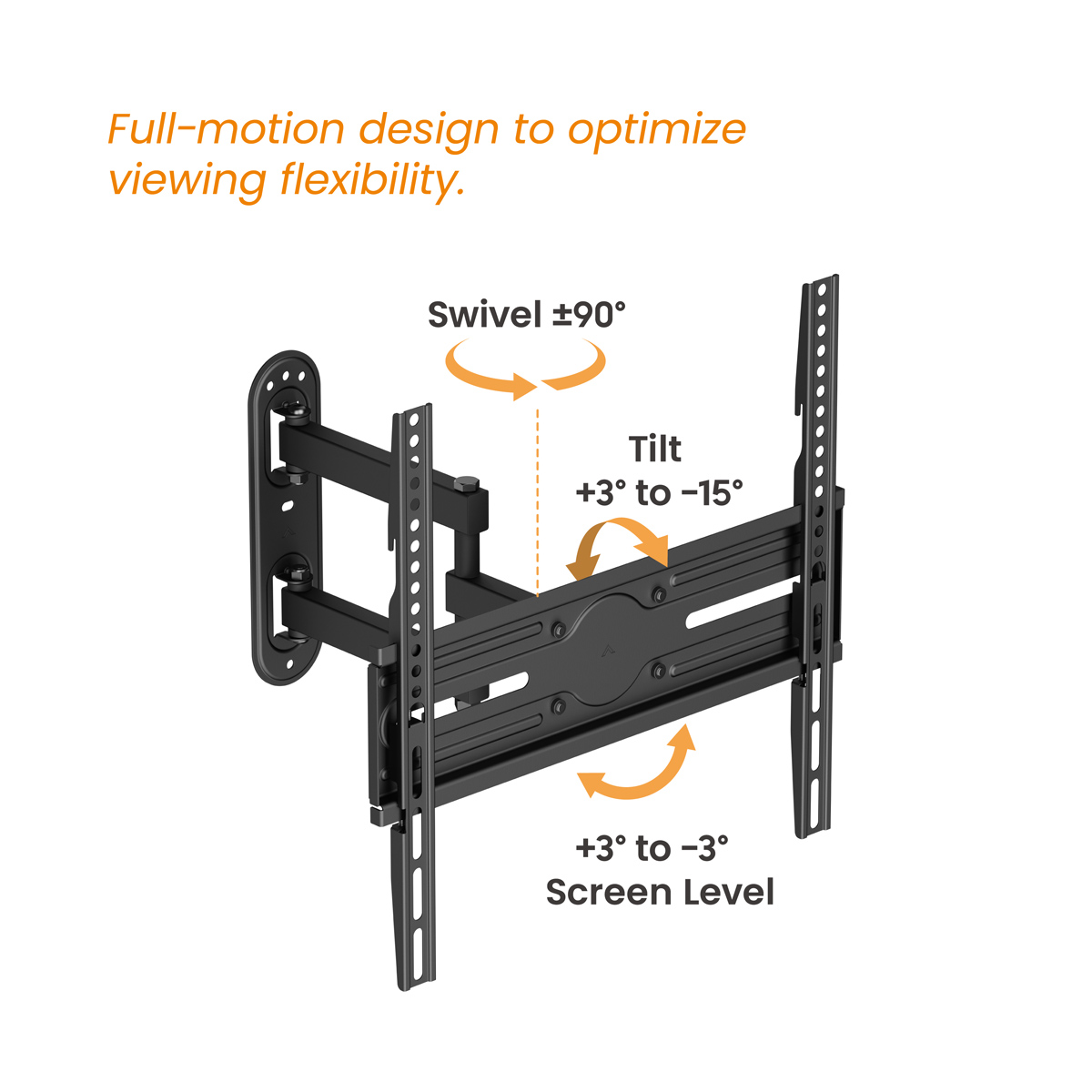POWERTECH επιτοίχια βάση τηλεόρασης PT-1388, 32-65", έως 35kg, full motion - Image 4