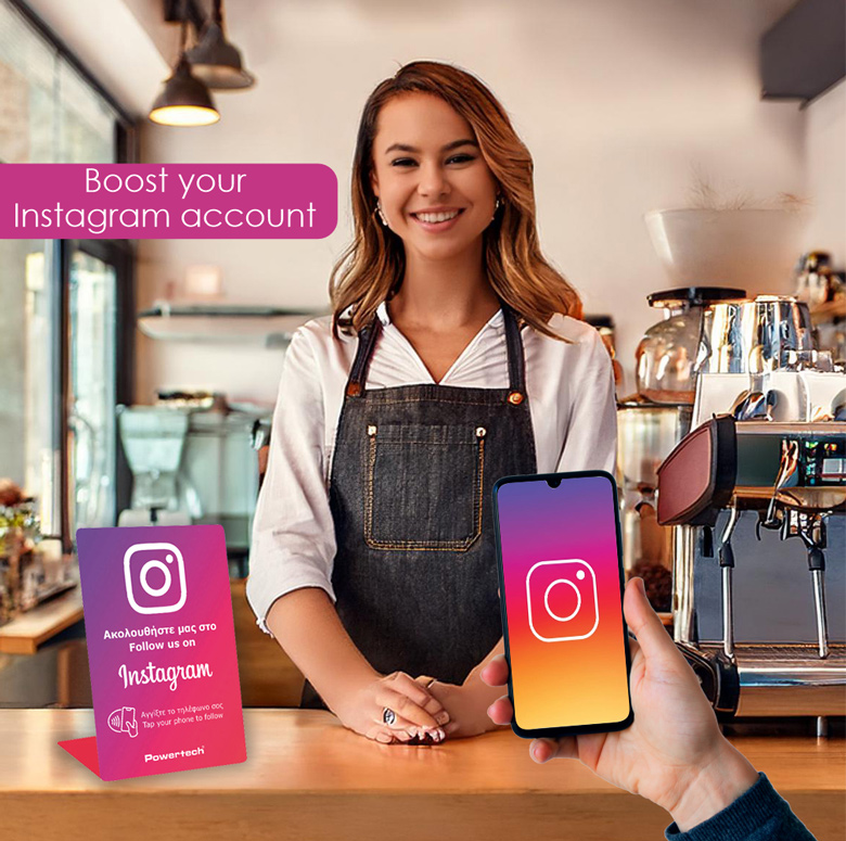 POWERTECH NFC επιτραπέζιο stand Follow us on Instagram PT-1405 - Image 2