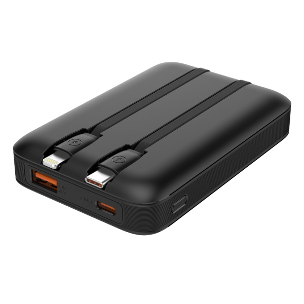 Alternative view of POWERTECH power bank με καλώδια και οθόνη PT-1417 10000mAh, 22.5W, μαύρο