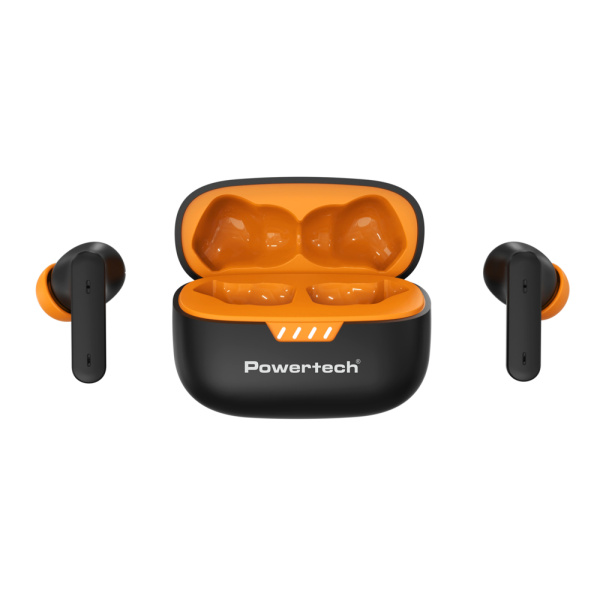 Alternative view of POWERTECH earphones με θήκη φόρτισης PT-1431, True Wireless, 40/400mAh, ANC & ENC, μαύρα