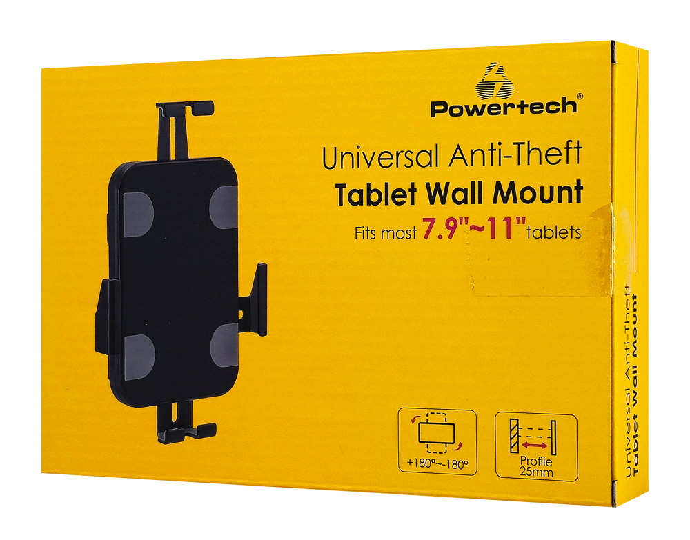 POWERTECH επιτοίχια βάση tablet PT-1447, αντικλεπτική, 7.9-11", μαύρη - Image 7