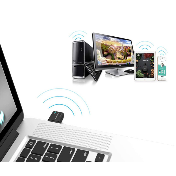 Alternative view of POWERTECH ασύρματος USB αντάπτορας δικτύου PT-1450, 1300Mbps dual band WiFi