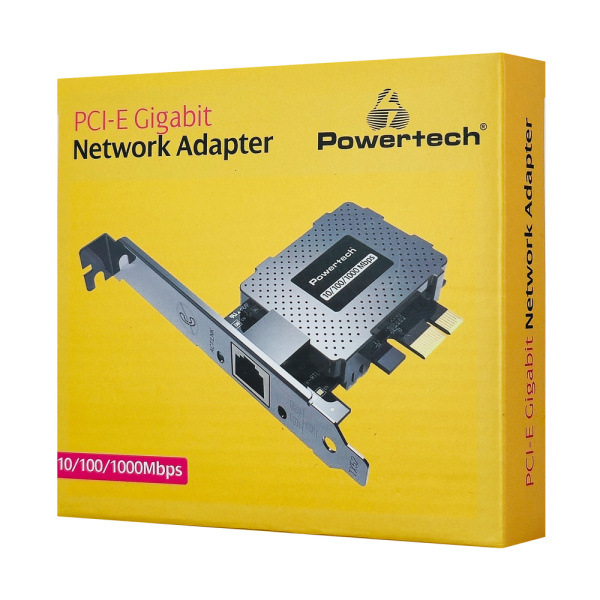 Alternative view of POWERTECH κάρτα επέκτασης δικτύου PCIe σε RJ45 PT-1453, 1000Mbps