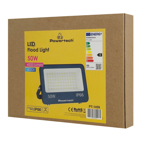 Alternative view of POWERTECH LED προβολέας PT-1459, 50W, 4000K, 4500lm, IP66