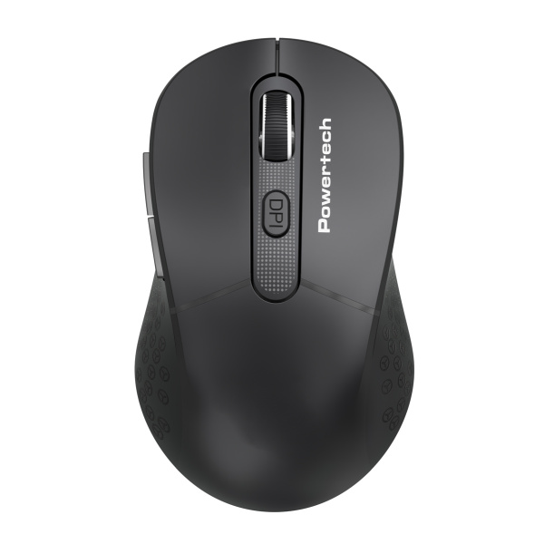 POWERTECH ασύρματο ποντίκι PT-1466, USB δέκτης, έως 1600DPI, μαύρο